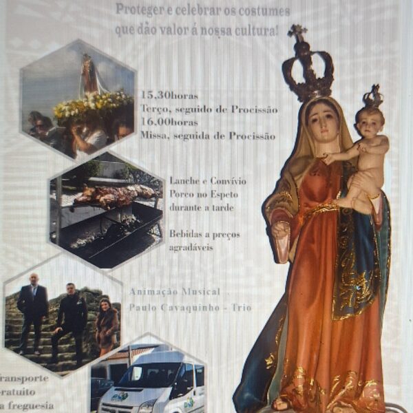 A União de Freguesias de Espírito Santo, Nossa Senhora da Graça e São Simão tem o prazer de anunciar a Romaria à Senhora dos Prazeres, que acontecerá na próxima segunda-feira, 28 de abril de 2025. 